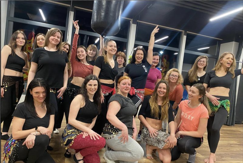 Aleksandra teaching a belly dance class